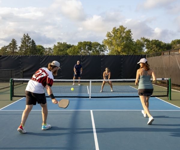 people playing pickleball