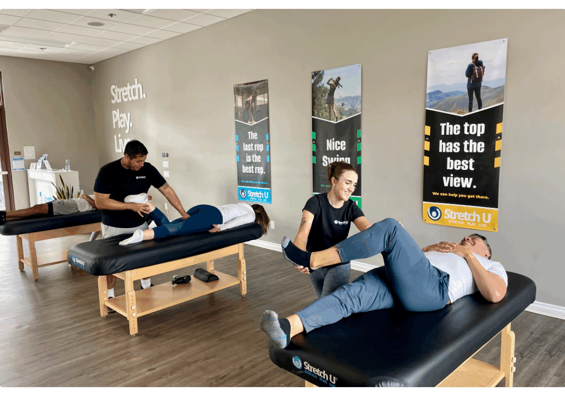 clients getting stretched on tables